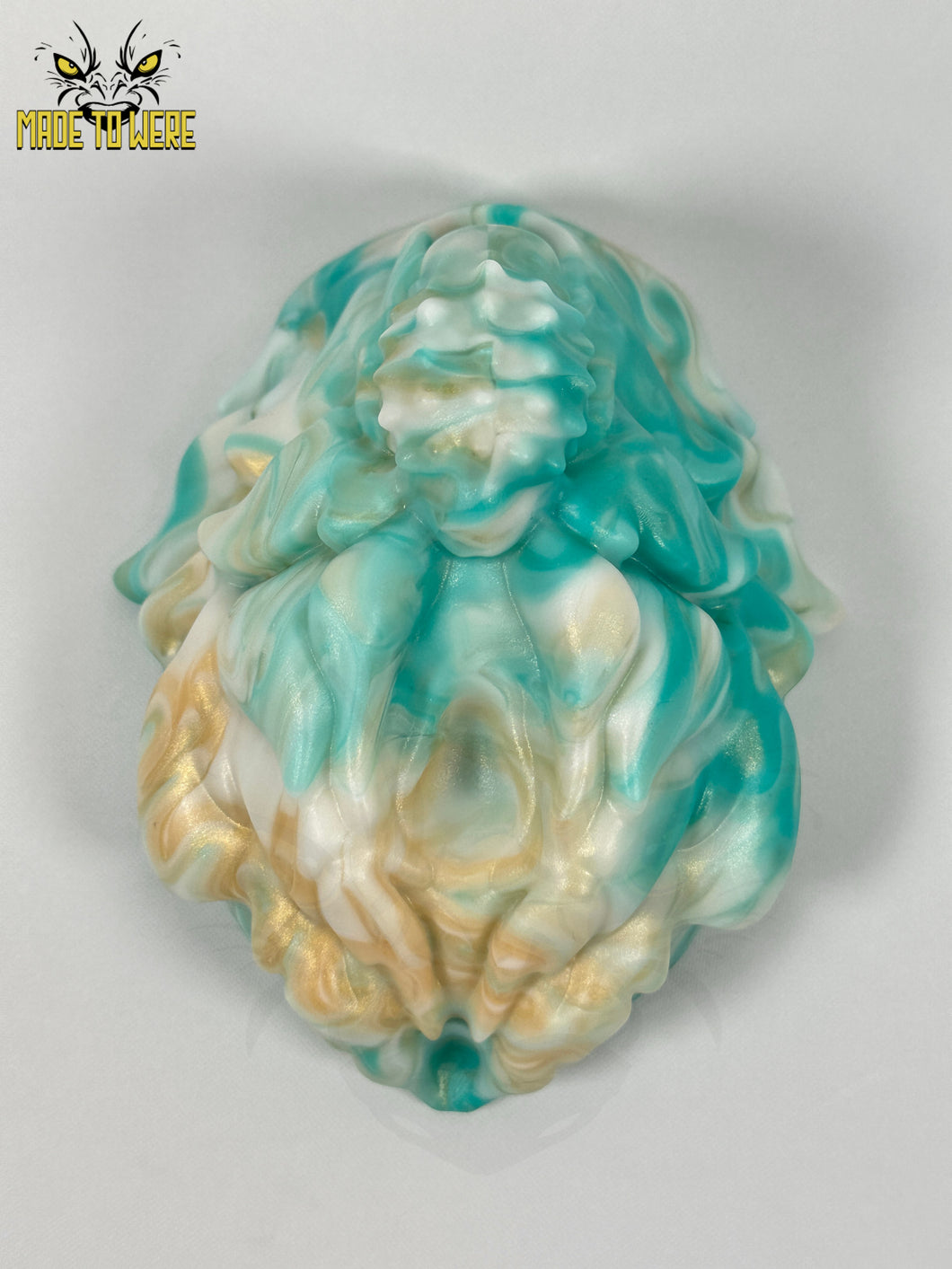Zayn (Barbed), Large/Vibe Hole, Soft 00-30 Firmness, Teal Gold Marble